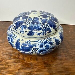 Vintage Delft Covered Candy Dish